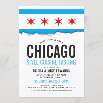 Chicago Cuisine | Party Flag Invite by HappyPlanetShop at Zazzle