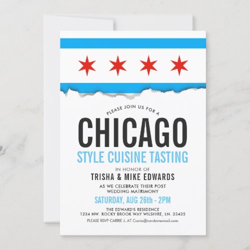 Chicago Cuisine  Party Flag Invite