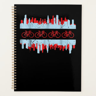 Chicago Cyclist Flag Skyline  Cycling Bicycle Gift Planner