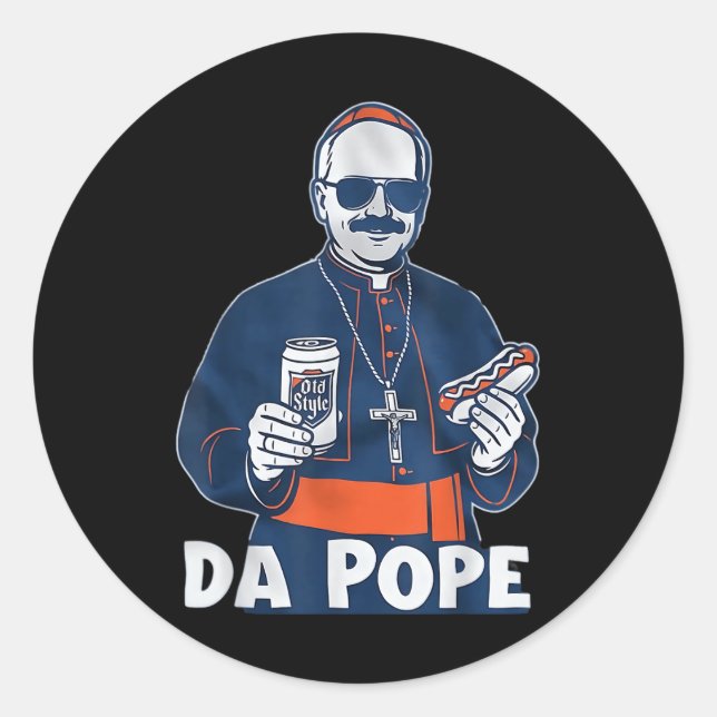 Chicago Da Pope Funny Humor Catholic  Classic Round Sticker (Front)