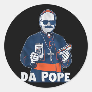 Chicago Da Pope Funny Humor Catholic Classic Round Sticker