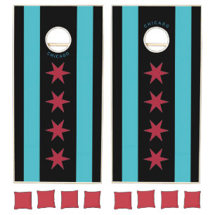 Chicago Dark Light Cornhole Set
