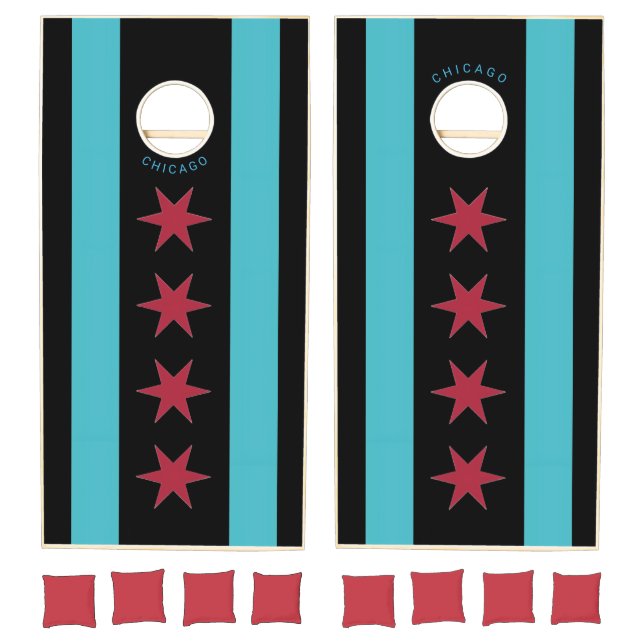 Chicago Dark Light Cornhole Set (Set)