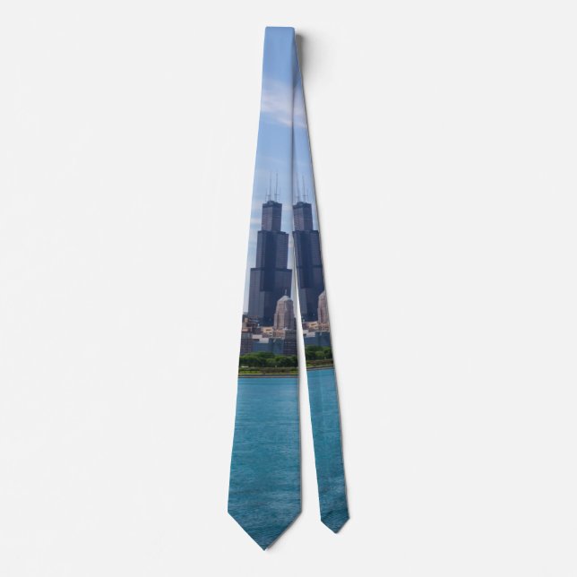 Chicago Day Cityscape Neck Tie (Front)