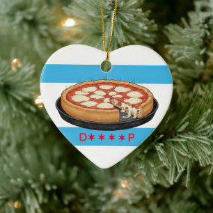 Chicago Deeeeep Dish Ceramic Ornament
