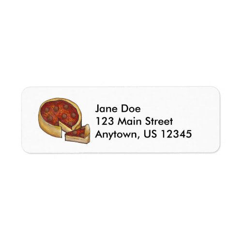 Chicago Deep Dish Pepperoni Pizza Pie Slice Foodie Label