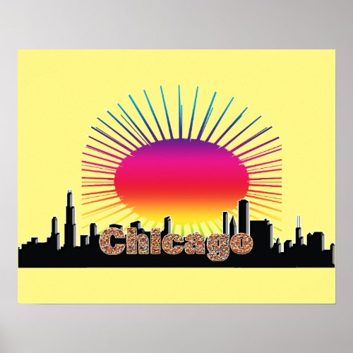 Chicago _ Deep Dish Pizza Lettering Poster