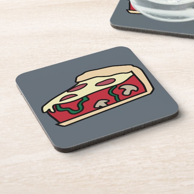 Chicago Deep Dish Style Pizza Beverage Coaster (Left Side)