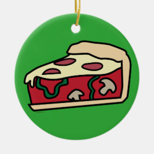 Chicago Deep Dish Style Pizza Ceramic Ornament