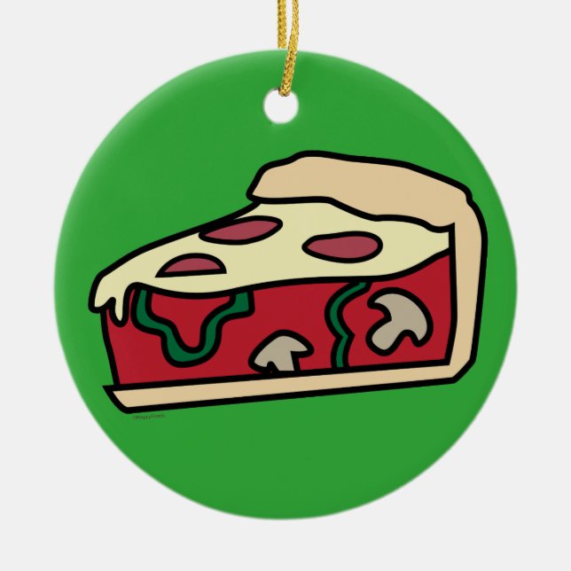 Chicago Deep Dish Style Pizza Ceramic Ornament (Front)