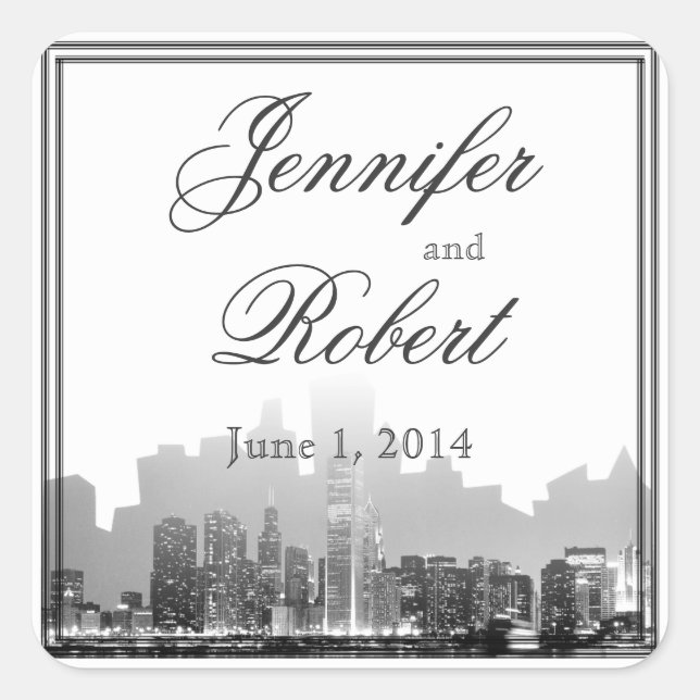 Chicago Destination Wedding Envelope Seal (Front)