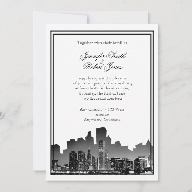 Chicago Destination Wedding Invitation (Front)
