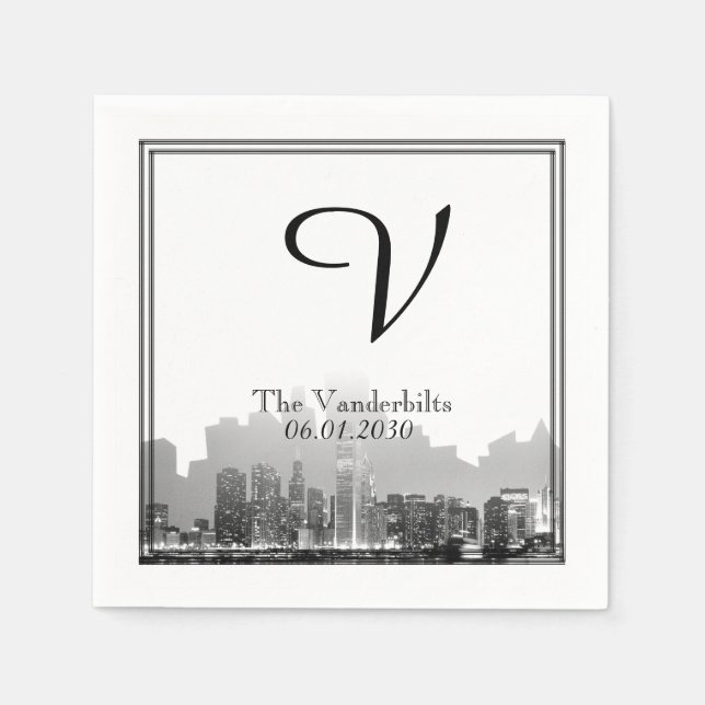 Chicago Destination Wedding Napkin (Front)