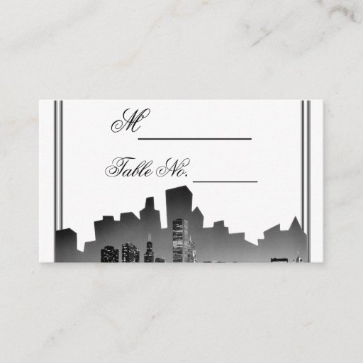 Customizable Chicago Destination Wedding Place Card Business Card