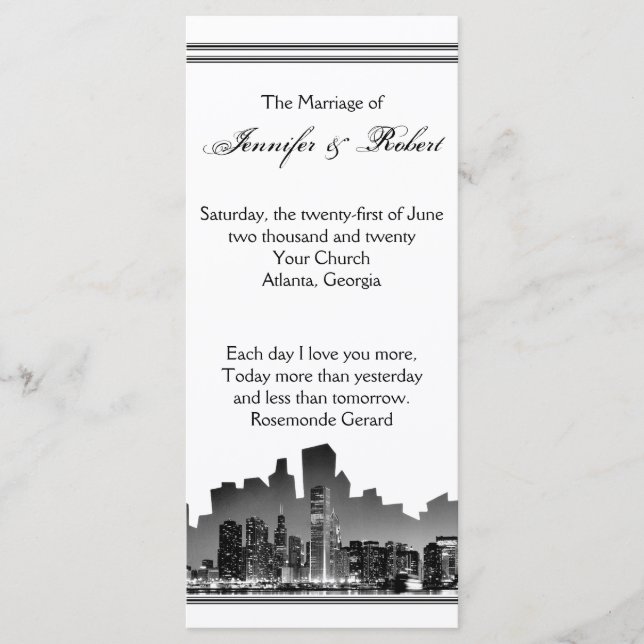 Chicago Destination Wedding Program (Front)