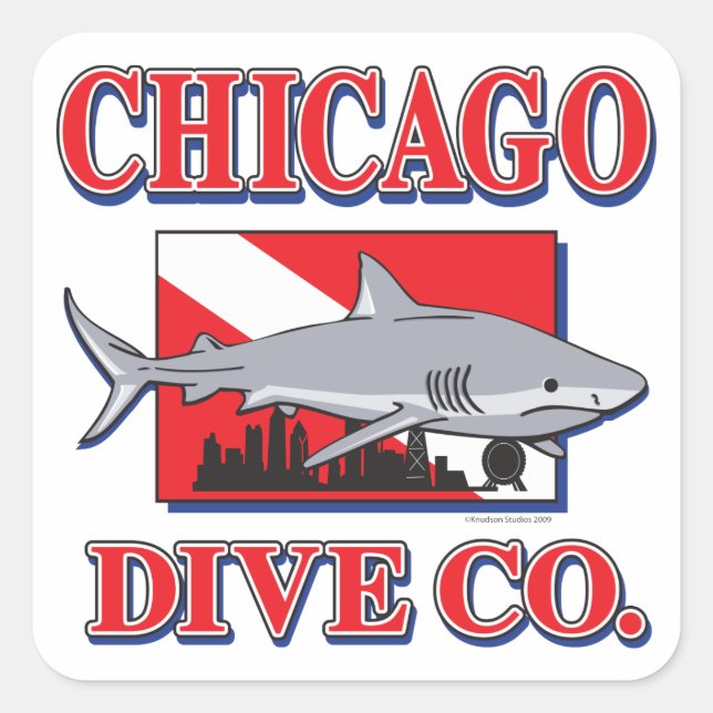 Chicago Dive Company Square Sticker (Front)