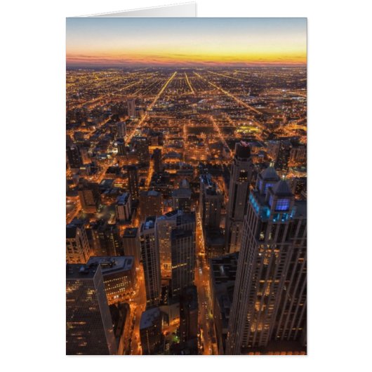 Chicago downtown at sunset cards (Front)
