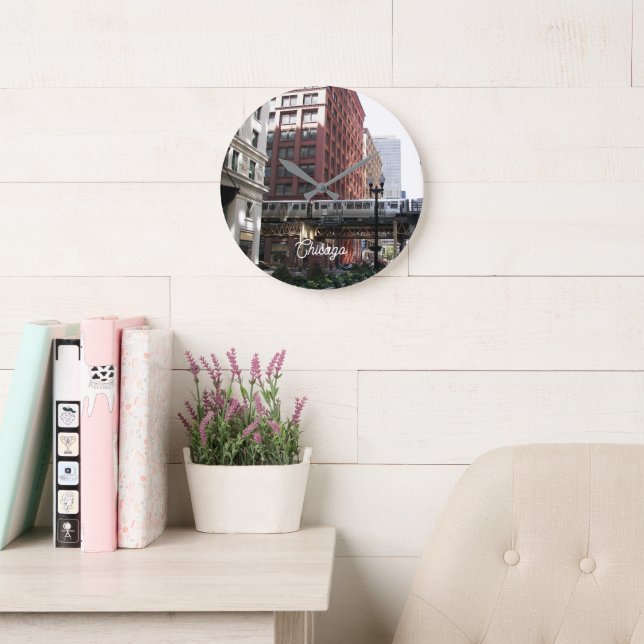 Chicago Elevated Loop Train Large Clock (Reading Room)