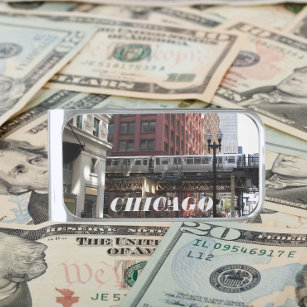 Chicago Elevated Loop Train Silver Finish Money Clip