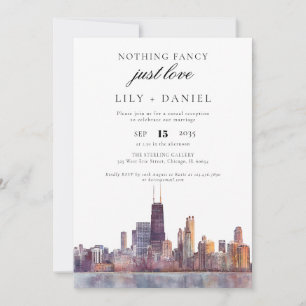 Chicago Elopement Wedding Reception Invitation