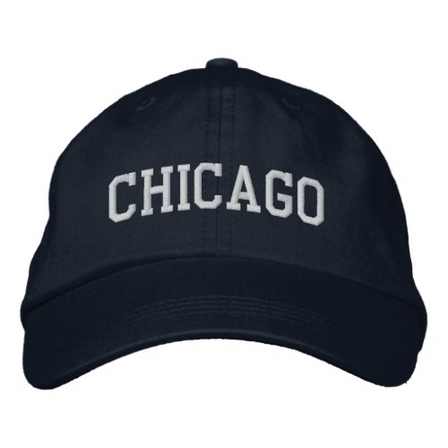 Chicago Embroidered Adjustable Cap Navy Blue