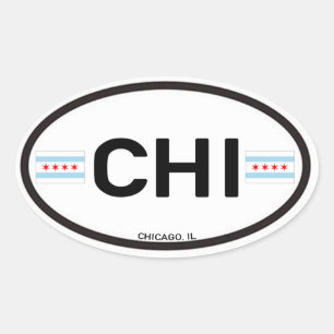Chicago Euro-Oval Sticker