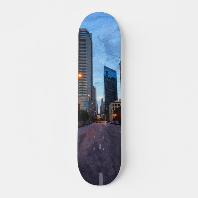 Chicago Evening Drive Skateboard Deck (Front)