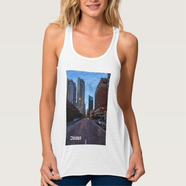 Chicago Evening Drive Tank Top (Front)