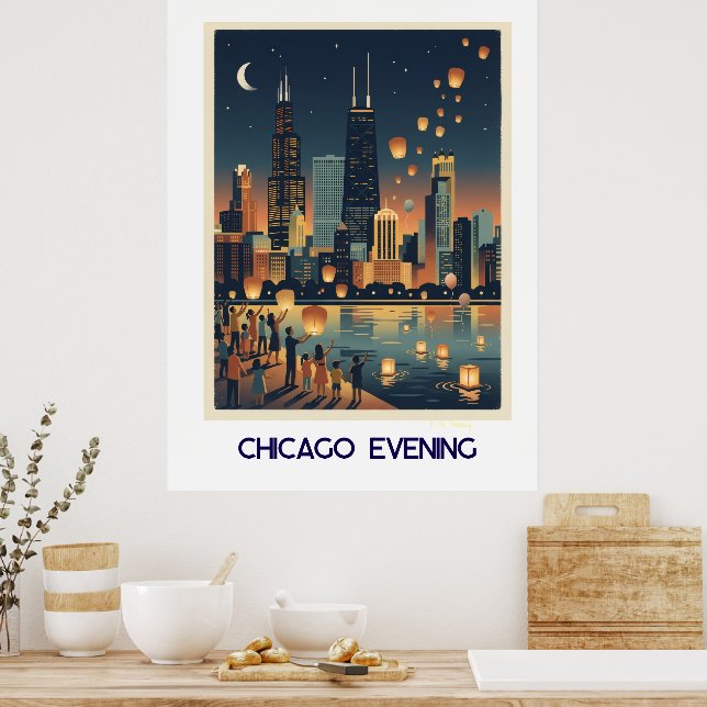 Chicago Evening Poster (Kitchen)