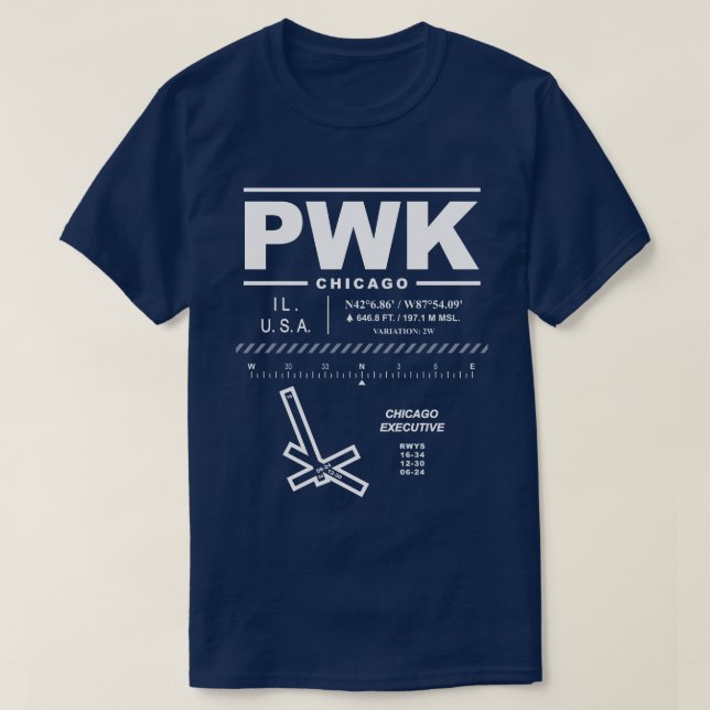 Chicago Executive Airport PWK T-Shirt (Design Front)