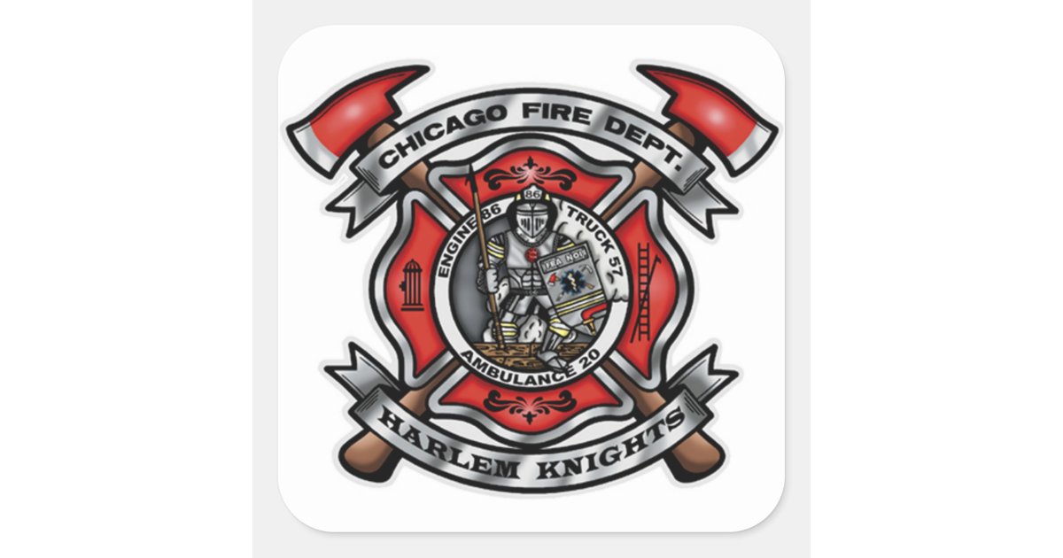 Chicago Fire Department Harlem Knights E86 T57 A20 Square Sticker