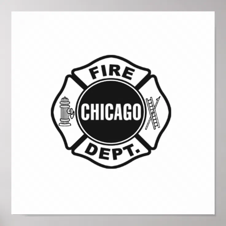 Chicago Fire Dept Black Logo Poster | Zazzle