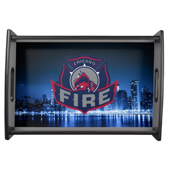 Chicago Fire With Skyline Serving Tray (Front)