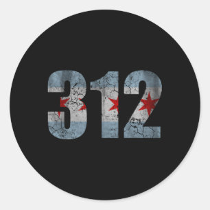 Chicago Flag 312 Fade Classic Round Sticker