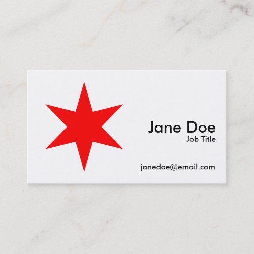 Chicago Flag 6_Pointed Star Business Card