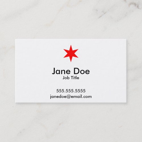 Chicago Flag 6_Pointed Star Business Card