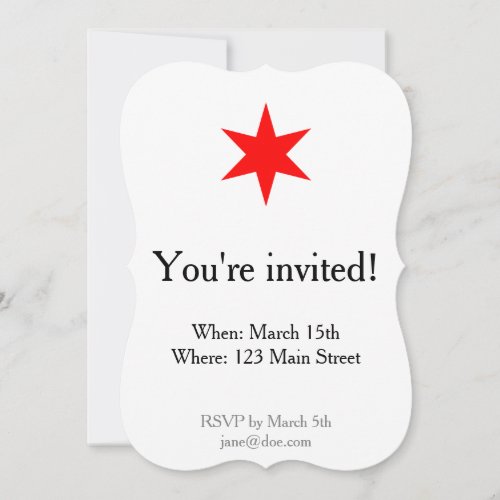 Chicago Flag 6_Pointed Star Invitation