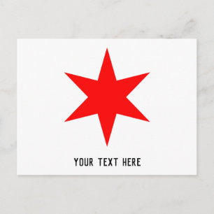 Chicago Flag 6-Pointed Star Postcard