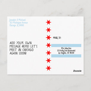 Chicago Flag 6-Pointed Star Template Postcard