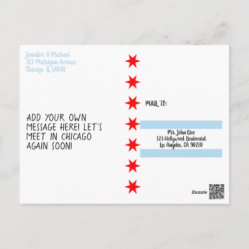 Chicago Flag 6_Pointed Star Template Postcard