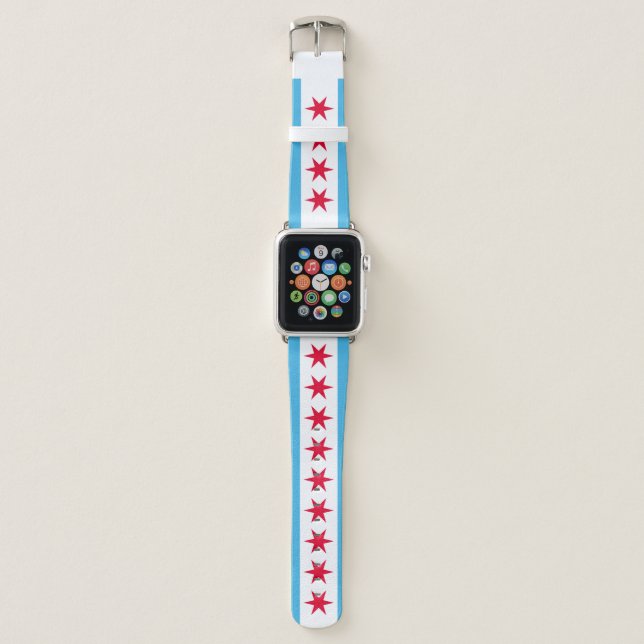 Chicago Flag Apple Watch Band (Front)