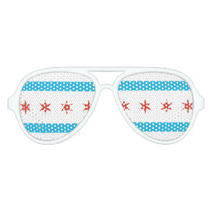 Chicago Flag Aviator Sunglasses