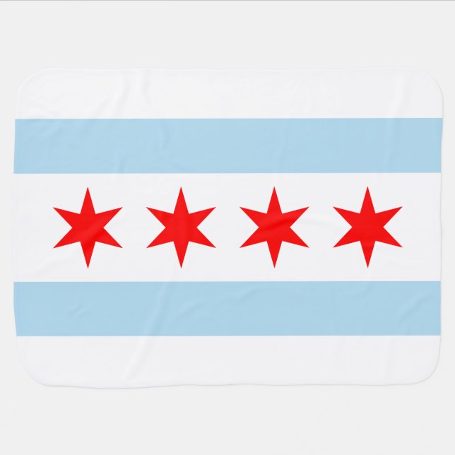 Chicago Flag Baby Blanket (Horizontal)