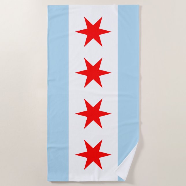Chicago Flag Beach Towel (Front)