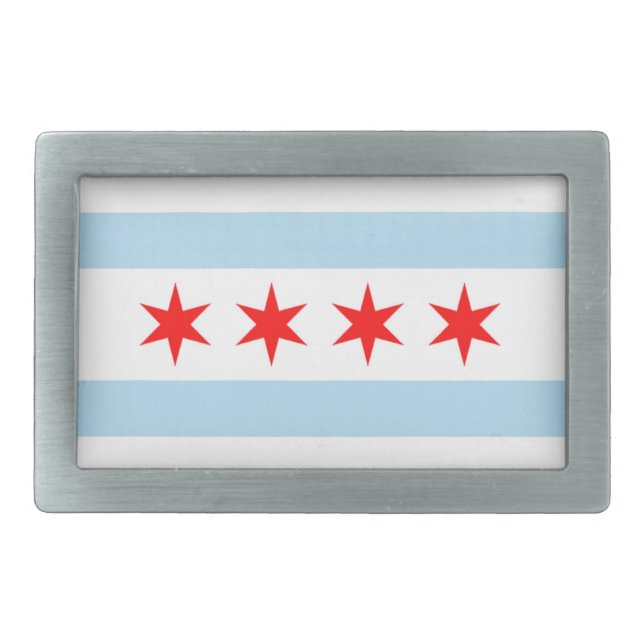Chicago Flag Belt Buckle (Front)