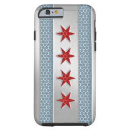 Chicago Flag Brushed Metal Tough iPhone 6 Case