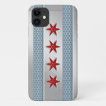 Chicago Flag Brushed Metal Iphone 11 Case at Zazzle