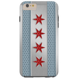 Chicago Flag Brushed Metal Look Tough iPhone 6 Plus Case