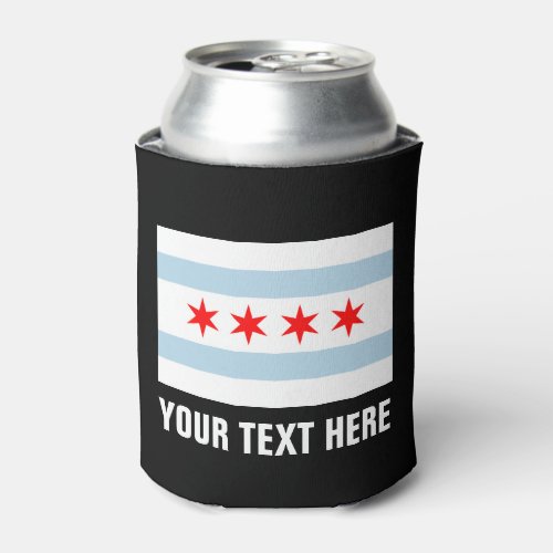 Chicago flag can coolers  Custom beer holder