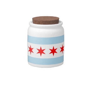 Chicago Flag Candy Jar